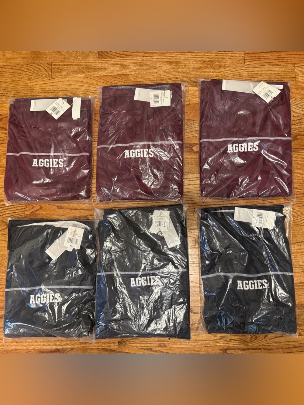 (6) Texas A&M adidas Lot AEROREADY Quarter-Snap Jackets 2 M,L,XL MSRP $450 NWT
